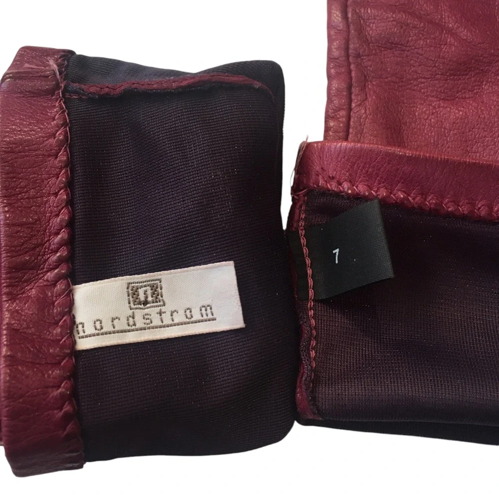 Nordstrom Maroon Vintage Classic Gloves 7